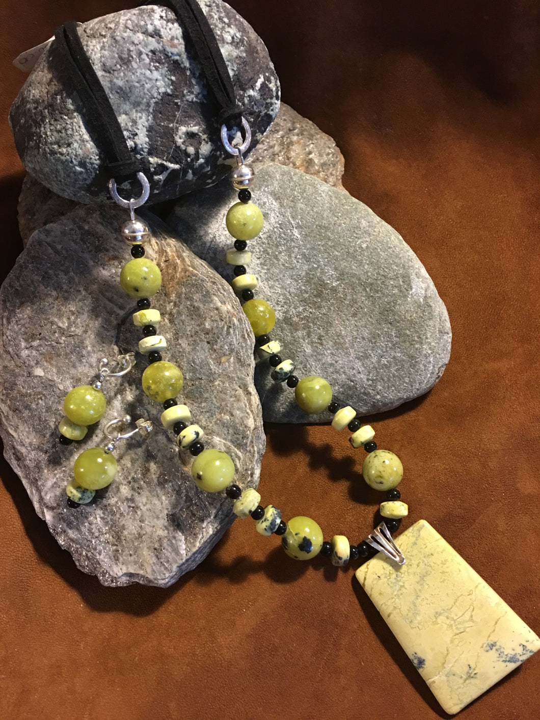 Jade with Serpentine  Pendent